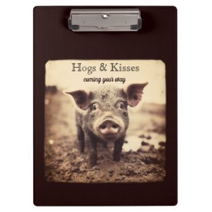 Porte-bloc Cochon dans la boue, porcs et baisers