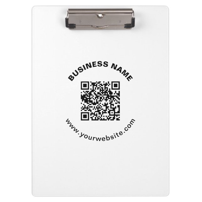 Porte-bloc Code QR avec nom d'entreprise Texte circulaire gra (Devant)
