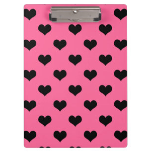 Porte-bloc Coeur d'amour noir sur Arrière - plan rose