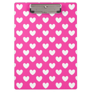 Porte-bloc Coeurs polka blanc sur rose fuchsia