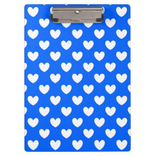Porte-bloc Coeurs polka blancs sur bleu