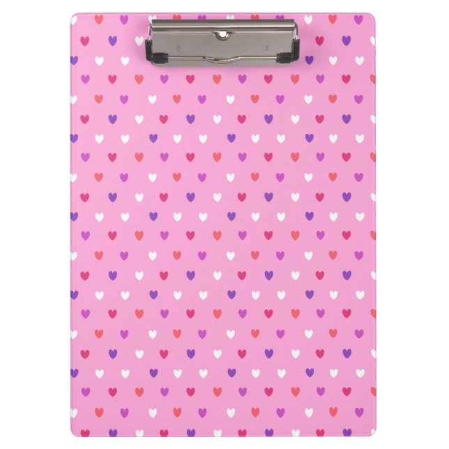 Porte-bloc Coeurs polka rose (Devant)