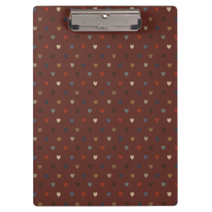 Porte-bloc Coeurs Polka sur kilim brown