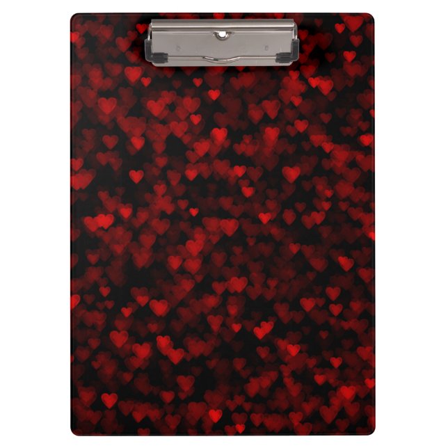Porte-bloc Cœurs Rouges Vision Floue Amour Romantique Noir So (Devant)