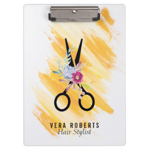 Porte-bloc Coiffeuse Styliste Gold ciseau & Beauté Salon flor