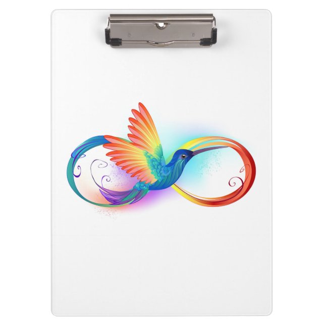 Porte-bloc Colibri arc-en-ciel avec symbole Infinity (Devant)