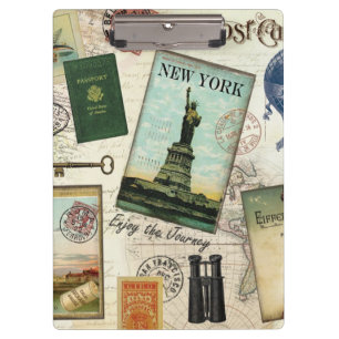 Porte-bloc collage de voyage vintage moderne