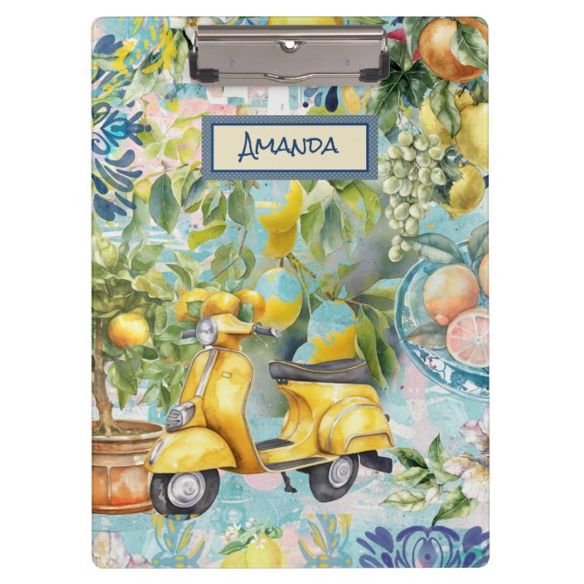 Porte-bloc Collier d'agrumes sicilien bleu chic (Devant)