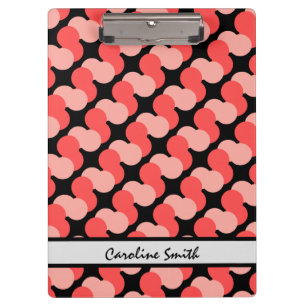 Porte-bloc Coloré (rose sur noir) moderne, personnalisé