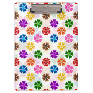 Porte-bloc Conception de fleurs arc-en-ciel rétro colorées bl