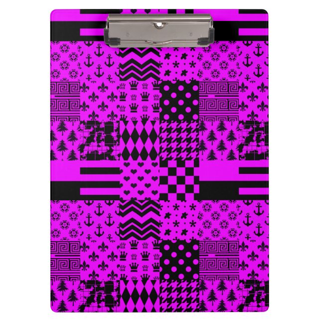 Porte-bloc Conception de Patchwork Motifs mélangés violet noi (Devant)