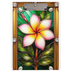 Porte-bloc Conception florale dans un cadre doré