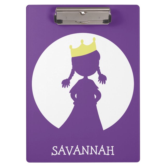 Porte-bloc Conte de fées de silhouette de princesse personnal (Devant)