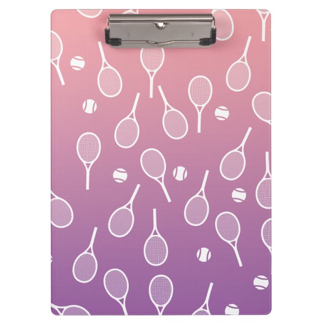 Porte-bloc Cool Blanc Retro Racquets de Tennis Motif Gradient (Devant)