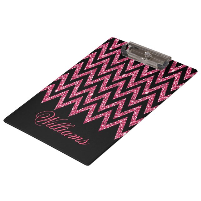 Porte-bloc Cool tendance chevron zigzag teinte rose vif parti (Incliné)