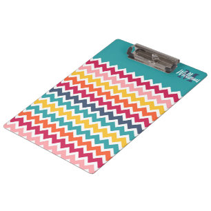 Porte-bloc Cool tendance coloré personnalisé Monogram chevron