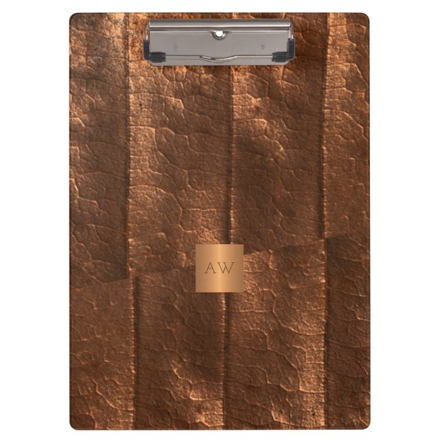 Porte-bloc Copper or métallique luxe exclusif monogrammed (Devant)