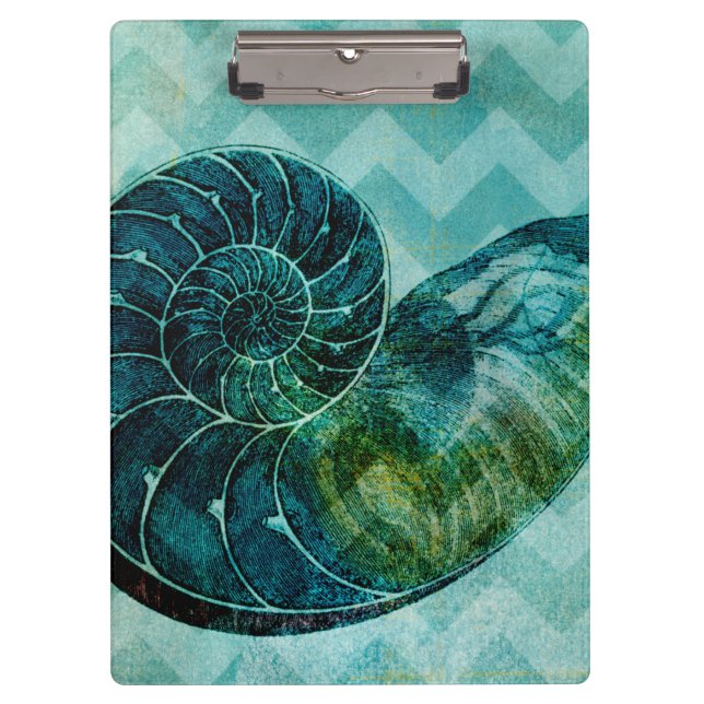 Porte-bloc Coque spirale Turquoise (Devant)