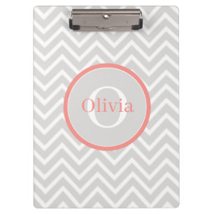 Porte-bloc Coral Chevron Monogramme