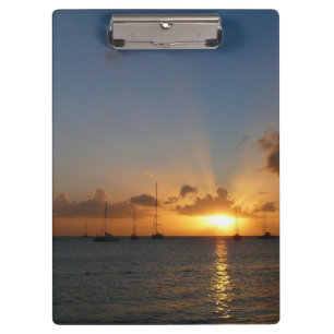 Porte-bloc Coucher de soleil avec voiliers Paysage tropical P