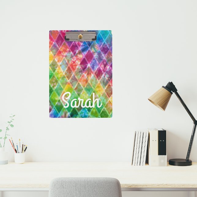 Porte-bloc Coupe d'aquarelle personnalisée Neon Rainbow Dye A (Créateur téléchargé)