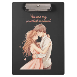 Porte-bloc Couple Anime Romantique - Douce Moment de la Saint