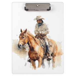 Porte-bloc cowboy à cheval brun aussi