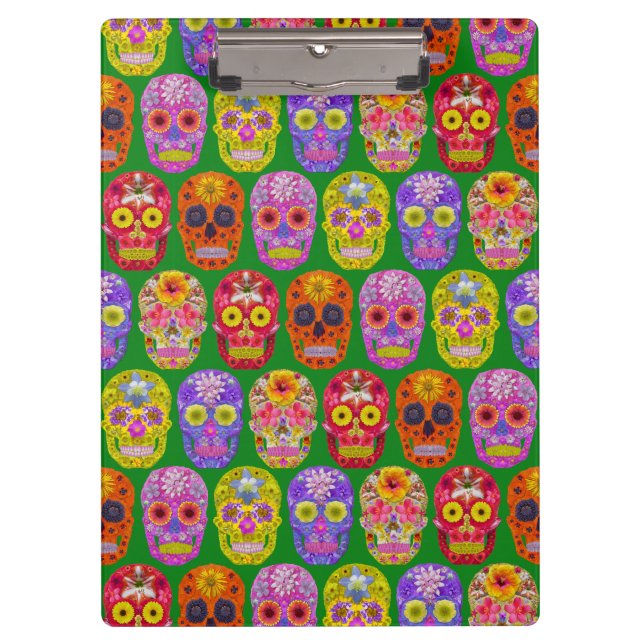 Porte-bloc Crânes de fleurs Motif sans soudure 2018 (Devant)