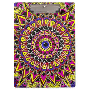 Porte-bloc Crayon de couleur violet jaune Mandala