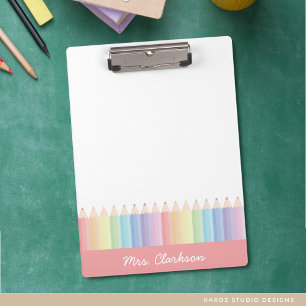 Porte-bloc Crayons Arc-en-ciel Professeur Personnalisé