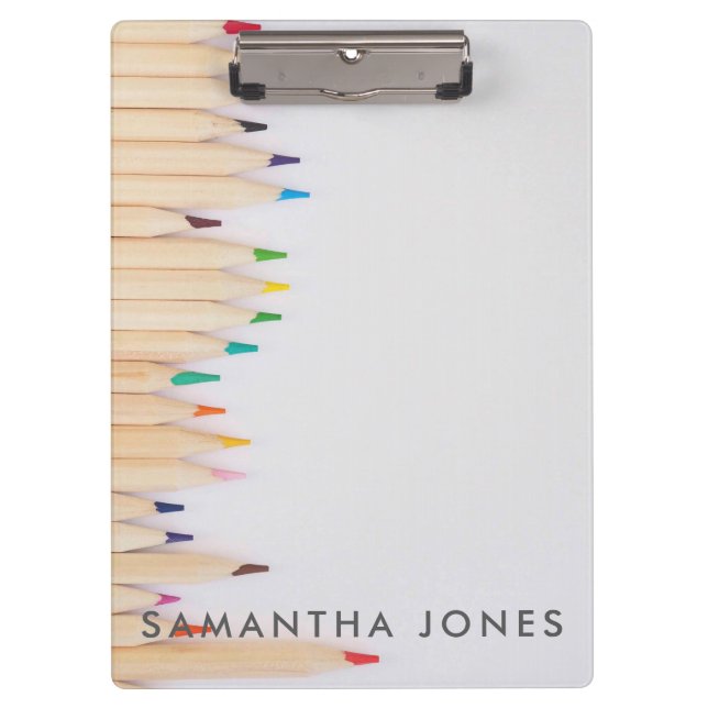 Porte-bloc Crayons de couleurs mignons Retour à l'école (Devant)