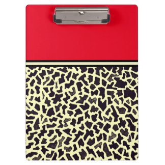 Porte-bloc Crème Rouge Léopard