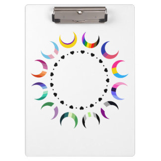 Porte-bloc Crescent Pride Lunes et Coeurs Noirs