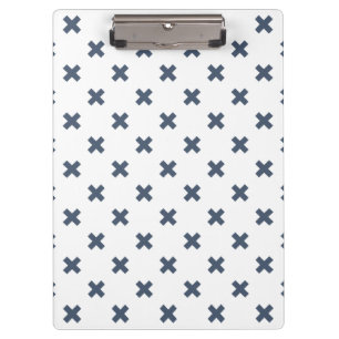 Porte-bloc Crochets bleu-gris sur blanc