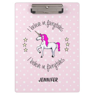 Porte-bloc Croyez en filles de bande dessinée de licorne de