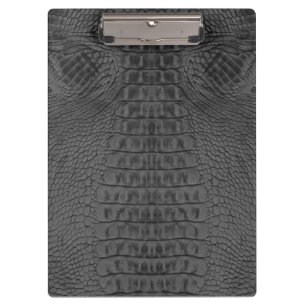 Porte-bloc Cuir de crocodile noir 
