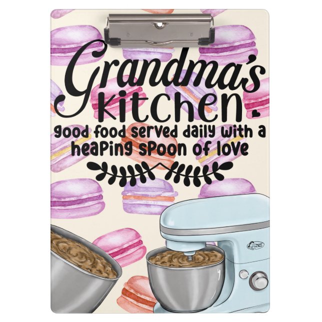 Porte-bloc Cuisine de grand-mère Bonne nourriture servi tous  (Devant)