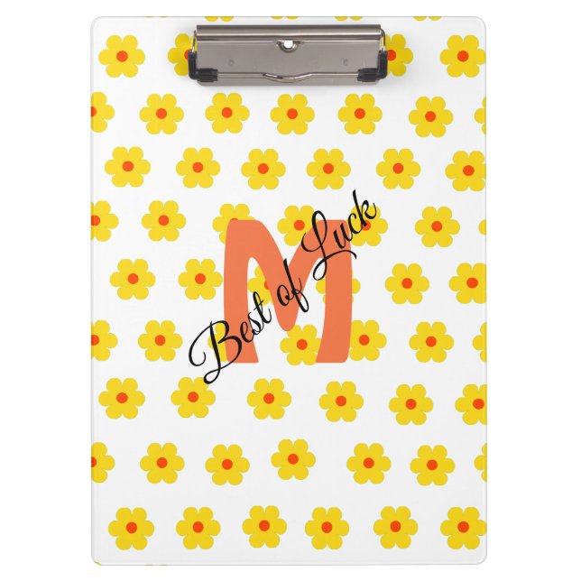 Porte-bloc Cure moderne marguerites rétro floral personnalisé (Devant)