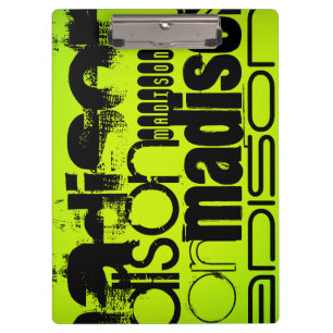 Porte-bloc Custom Nom; Black & Neon Chartreuse Yellow Green