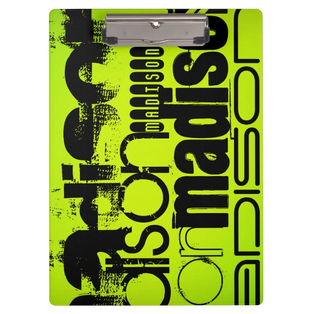 Porte-bloc Custom Nom; Black & Neon Chartreuse Yellow Green (Devant)