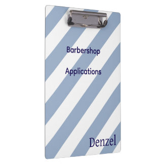 Porte-bloc Cute Blue & White Stripe Barbershop Clipboard 