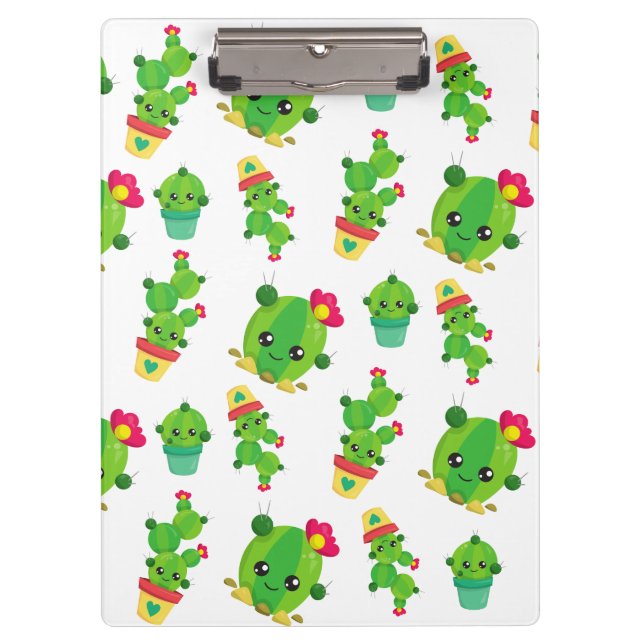 Porte-bloc Cute Cactus, Green Cactus, Motif Cactus (Devant)