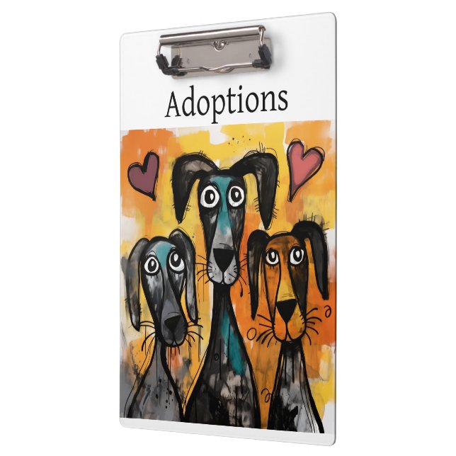 Porte-bloc Cute Dog Love Red Hearts Clipboard  (Gauche)