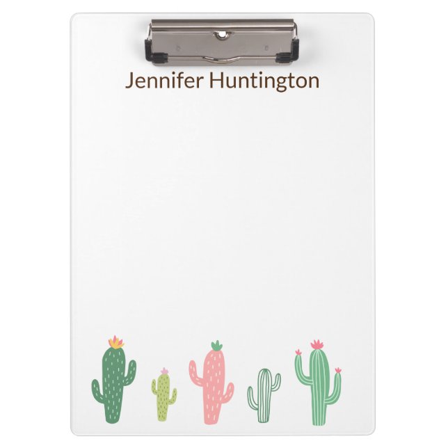 Porte-bloc Cute Girly Succulent Cactus Personnalisé (Devant)