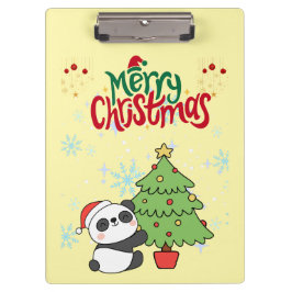 Porte-bloc cute panda merry Christmas Clipboard