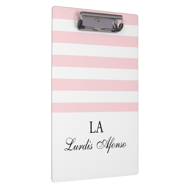 Porte-bloc Cute Pink & White Stripe Clipboard  (Swatch)