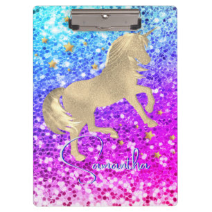 Porte-bloc Cute unicorn rose Parties scintillant arc-en-ciel 