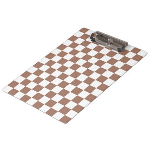 Porte-bloc Damas géométriques marron blanc rétro