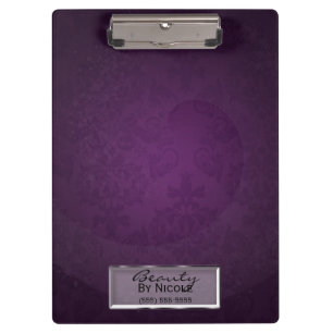 Porte-bloc Damassé violet élégant chic Glam personnalisé