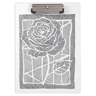 Porte-bloc de bureau botanique rose en art linéair